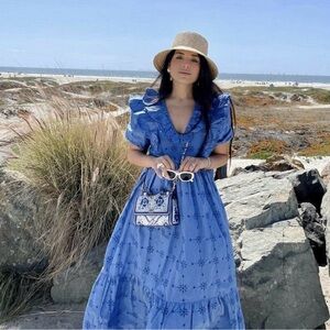 Zara openwork embroidered dress